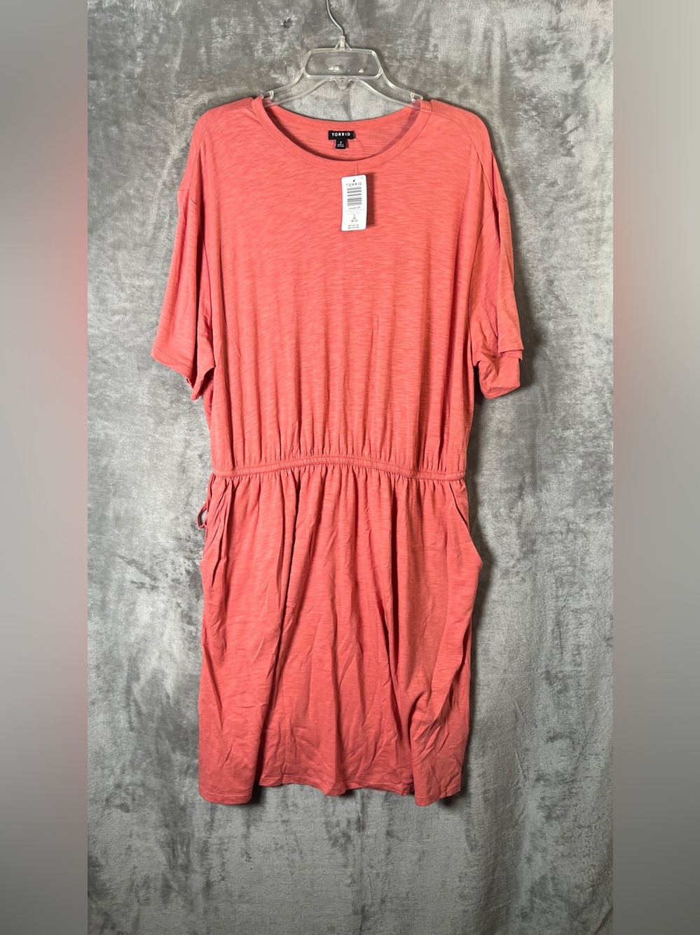 Torrid Coral Drawstring-Waist Tunic Dress